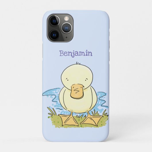 Coques Case-Mate iPhone Illustration de dessin animé de caneton jaune mign (Dos)