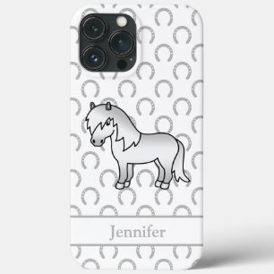 Case-Mate iPhone Case Illustration de dessin animé de poney Shetland gri