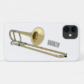Coques Case-Mate iPhone Illustration de dessin animé de Trombone (Dos (Horizontal))