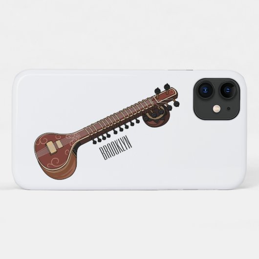 Coques Case-Mate iPhone Illustration de dessin de Sitar (Dos (Horizontal))