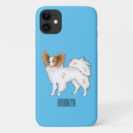 Coques Case-Mate iPhone Illustration de dessin pour chien de Papillon (Dos)