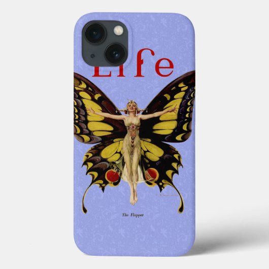 Coques Case-Mate iPhone Illustration de femme volant papillon flapper (Verso)