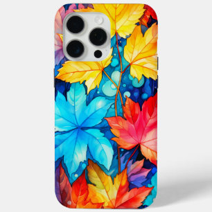 Coque iPhone 15 Pro Max Illustration de feuilles d'automne tombées vibrant