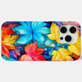 Coques Case-Mate iPhone Illustration de feuilles d'automne tombées vibrant (Verso (horizontal))