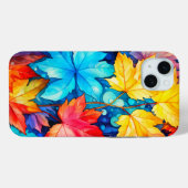 Coques Case-Mate iPhone Illustration de feuilles d'automne tombées vibrant (Verso (horizontal))