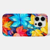 Coques Case-Mate iPhone Illustration de feuilles d'automne tombées vibrant (Verso (horizontal))