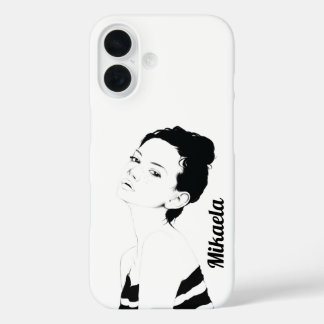 Coques iPhone 16 Illustration de fille customisée