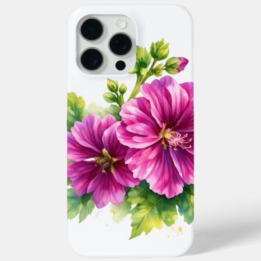 Coques Case-Mate iPhone Illustration de fleur aquarelle violette  (Verso)