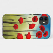 Coques Case-Mate iPhone Illustration de fleur de coquelicot, champ vert, c (Dos (Horizontal))