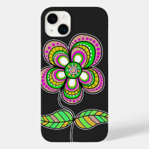 Coque Pour iPhone 14 Plus Illustration de fleurs rétro colorées mignonnes