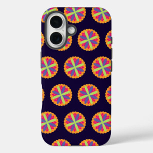 Coques iPhone 16 Illustration de formes florales orange