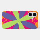 Coques Case-Mate iPhone illustration de formes florales orange (Verso (horizontal))