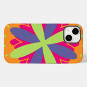 Coques Case-Mate iPhone Illustration de formes florales orange (Verso (horizontal))