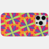 Coques Case-Mate iPhone Illustration de formes florales orange (Verso (horizontal))