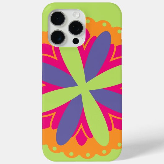 Coques Case-Mate iPhone Illustration de formes florales orange (Verso)