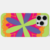 Coques Case-Mate iPhone Illustration de formes florales orange (Verso (horizontal))