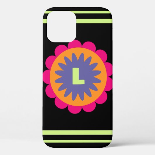 Coques Case-Mate iPhone illustration de formes florales orange et rose (Verso)