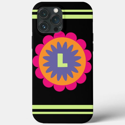 Coques Case-Mate iPhone illustration de formes florales orange et rose (Verso)