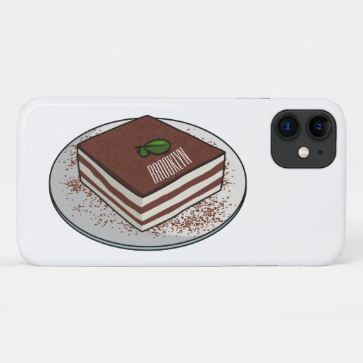 Coques Case-Mate iPhone Illustration de gâteau de Tiramisu (Dos (Horizontal))