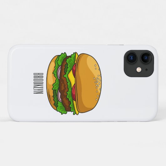 Coques Case-Mate iPhone Illustration de Hamburger (Dos (Horizontal))