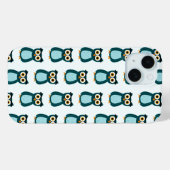 Coques Case-Mate iPhone Illustration de la chouette bleue (Verso (horizontal))