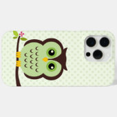 Coques Case-Mate iPhone Illustration de la chouette verte (Verso (horizontal))