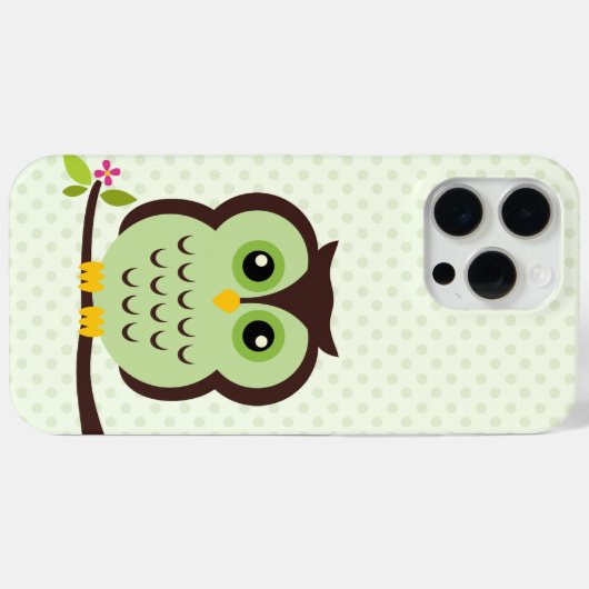 Coques Case-Mate iPhone Illustration de la chouette verte (Verso (horizontal))