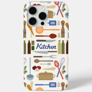 Coque iPhone 15 Pro Max Illustration de la cuisine+Type Couleur du Motif