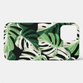 Coques Case-Mate iPhone Illustration de la feuille de monstère blanche tro (Verso (horizontal))