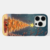 Coques Case-Mate iPhone Illustration de la forêt de Noël enneigée (Verso (horizontal))