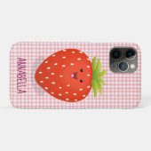 Coques Case-Mate iPhone Illustration de la fraise Cute kawaii (Dos (Horizontal))