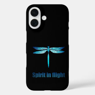 Coques iPhone 16 Illustration de la libellule bleue en vol