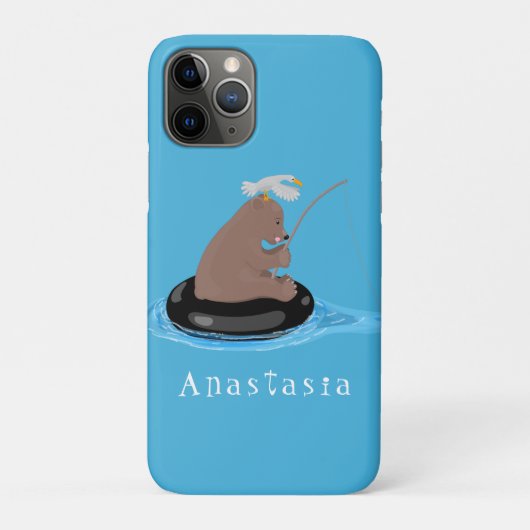 Coques Case-Mate iPhone Illustration de la pêche de l'ourson mou (Dos)