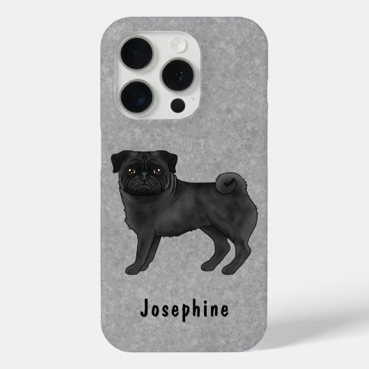 Coques Case-Mate iPhone Illustration De La Race De Chien Carlin Noir Avec (Verso)