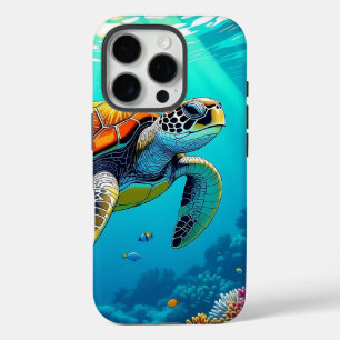 Coques iPhone 16 Pro Illustration de la tortue de mer