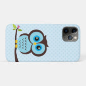 Coques Case-Mate iPhone Illustration de l'adorable hibou bleu (Dos (Horizontal))