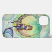 Coques Case-Mate iPhone Illustration de l'aquarelle Cobalt Moon (Verso (horizontal))