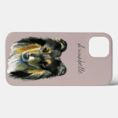 Coques Case-Mate iPhone Illustration de l'aquarelle Collie Dog (Verso (horizontal))