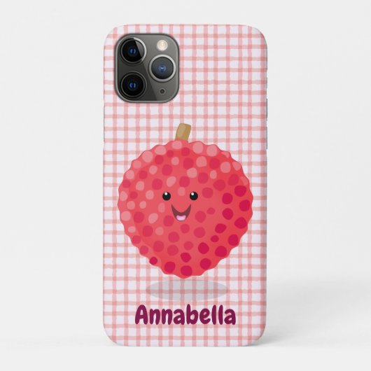 Coques Case-Mate iPhone Illustration de litchee rose mignon (Dos)