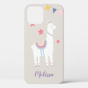 Case-Mate iPhone Case Illustration de llama mignonne avec un monogramme 