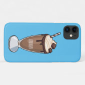 Coques Case-Mate iPhone Illustration de milk-shake au chocolat (Dos (Horizontal))