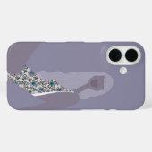 Coques Case-Mate iPhone Illustration de mode Femme chic Violet Art moderne (Verso (horizontal))