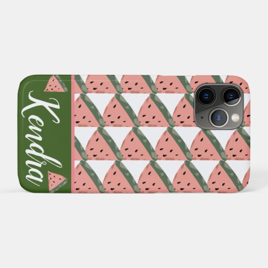 Coques Case-Mate iPhone Illustration de monogramme de pastèque d'été (Dos (Horizontal))