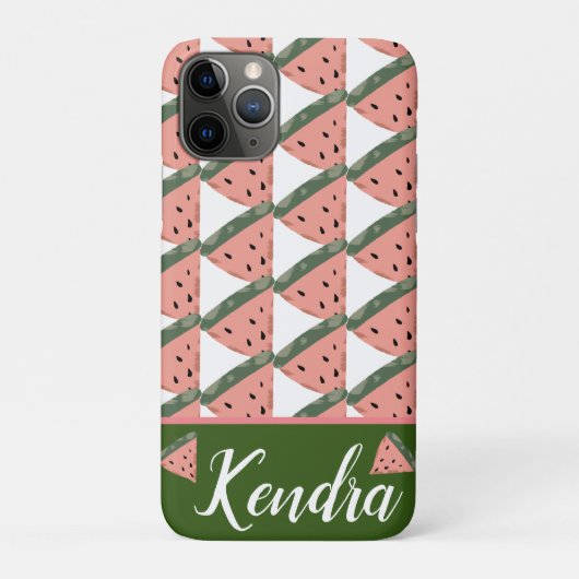 Coques Case-Mate iPhone Illustration de monogramme de pastèque d'été (Dos)