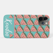 Coques Case-Mate iPhone Illustration de monogramme de pastèque d'été (Dos (Horizontal))