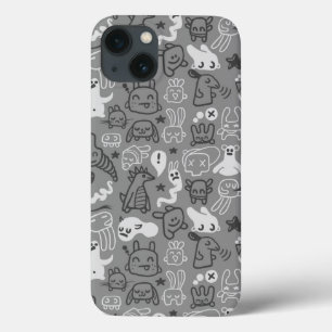 Etui iPhone 13 illustration de motif de griffonnages