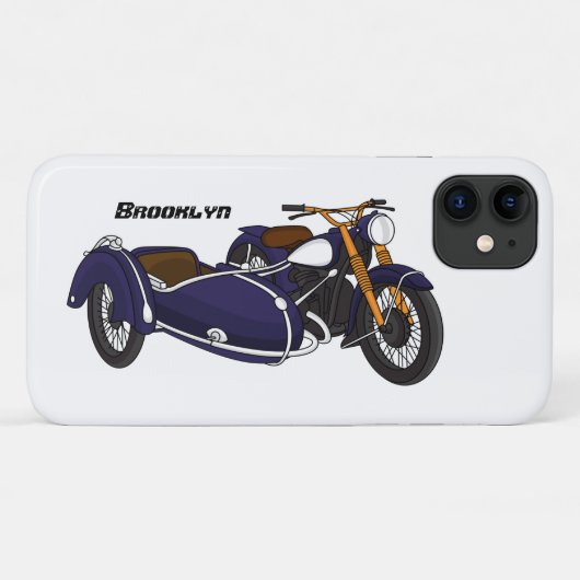 Coques Case-Mate iPhone Illustration de moto pourpre Sidecar (Dos (Horizontal))