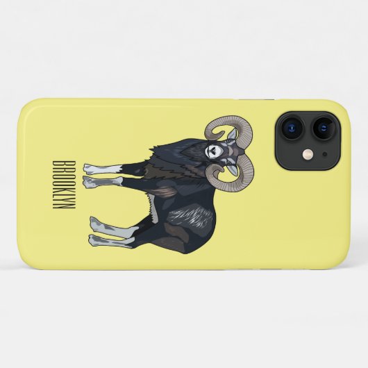 Coques Case-Mate iPhone Illustration de mouflon, mouton (Dos (Horizontal))