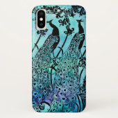 Coques Case-Mate iPhone Illustration de paon Art nouveau vintage | Antique (Dos)