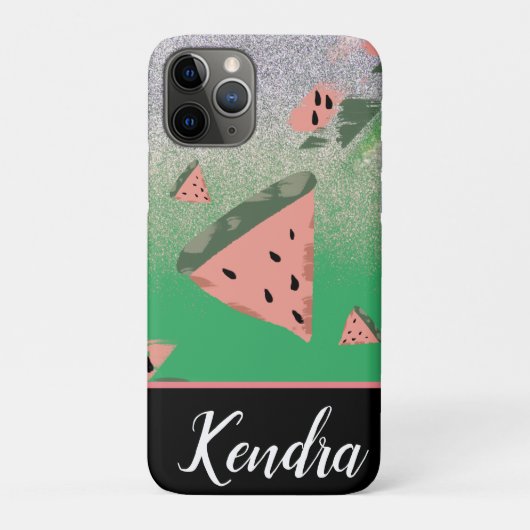 Coques Case-Mate iPhone Illustration de pastèque d'été à motif scintillant (Dos)